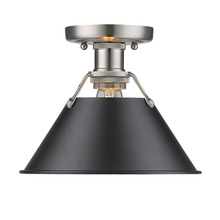  3306-FM PW-BLK - Orwell PW Flush Mount in Pewter with Matte Black shade